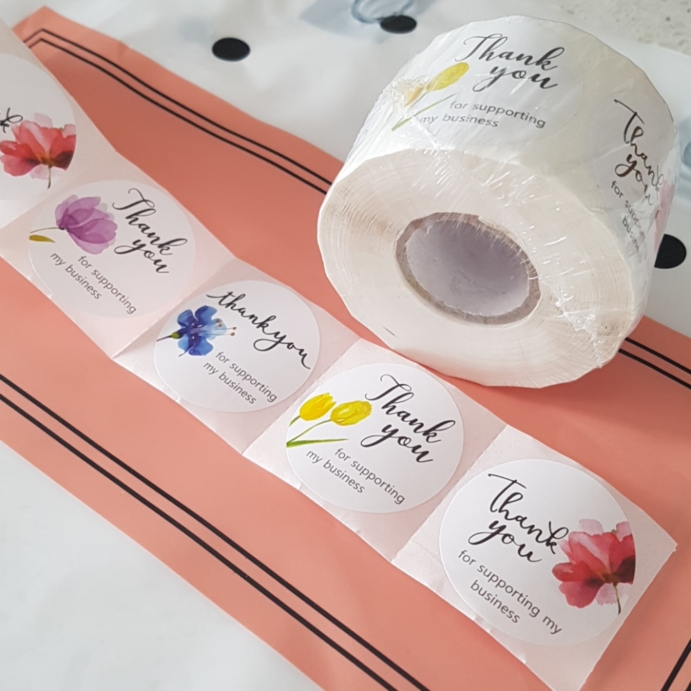 100 pcs 1.5" In. Thank You Stickers